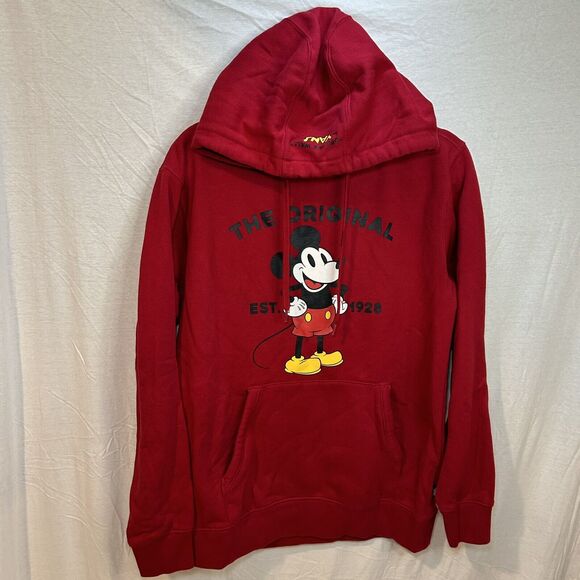 VANS X MICKEY MOUSE CLASSIC HOODED RED SWEATSHIRT DISNEY HOODIE Men’s size Small - Picture 1 of 7